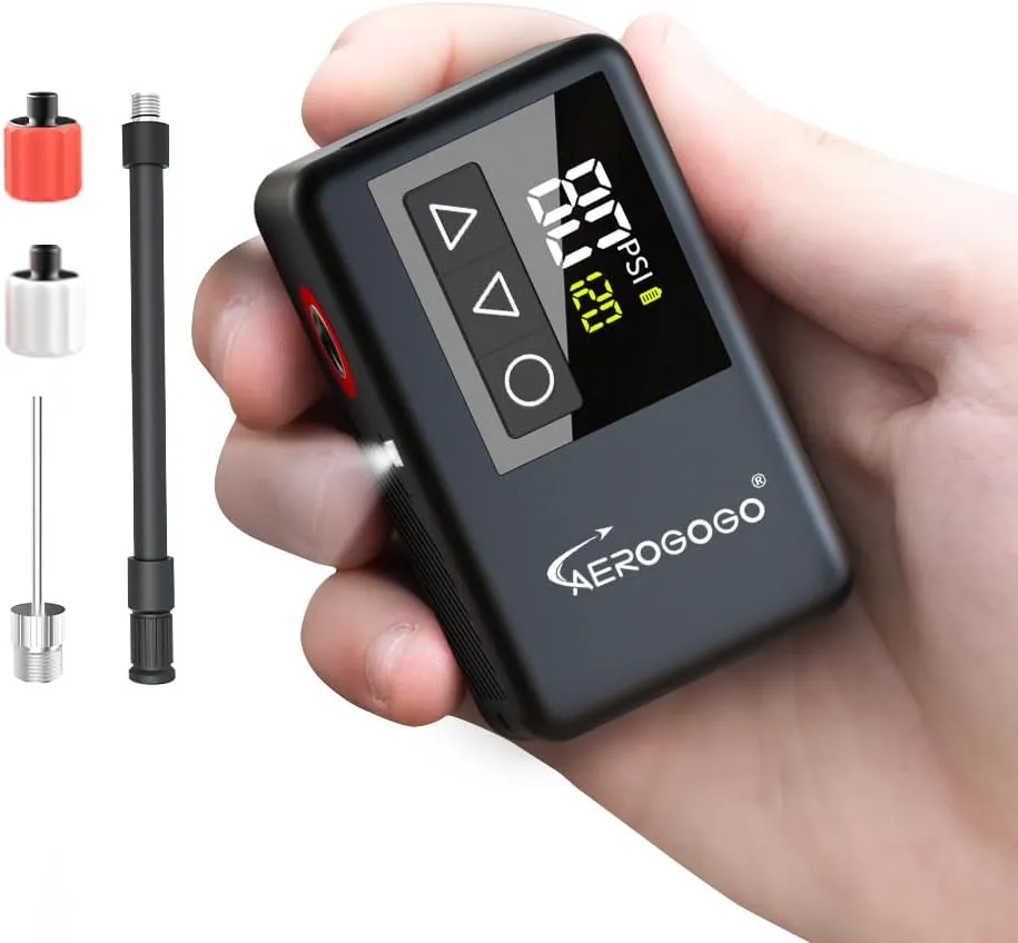 120 PSI Rechargeable Mini Bike Pump, Bicycle Pump with Digital Pressure Gauge, 3.8oz Portable Bike Air Pump Tire Inflator, Mountain,Presta & Schrader Valves,Preset Pressure & Auto Shut Off