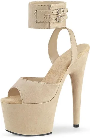 17CM Suede Ankle Buckle High Heel Sandals Platform Stilettos Sexy Catwalk Banquet Women's Shoes