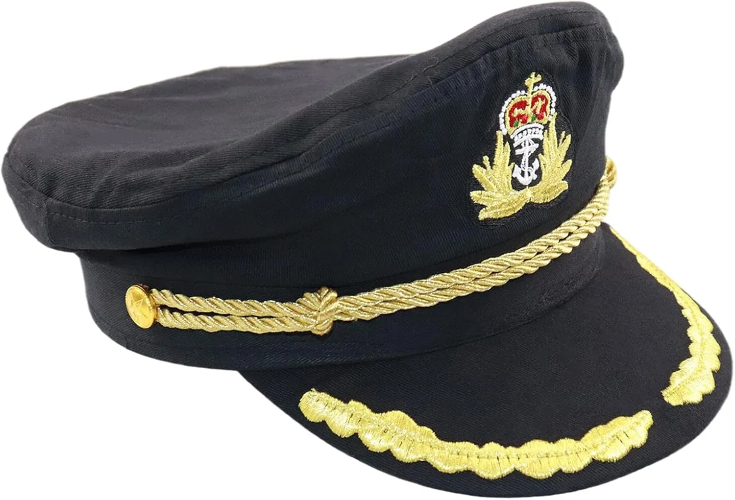 2 Pcs Unisex Adult Cosplay Sailor Caps, Adjustable Yacht Boat Ship Captain Costume Marine Admiral Hat
