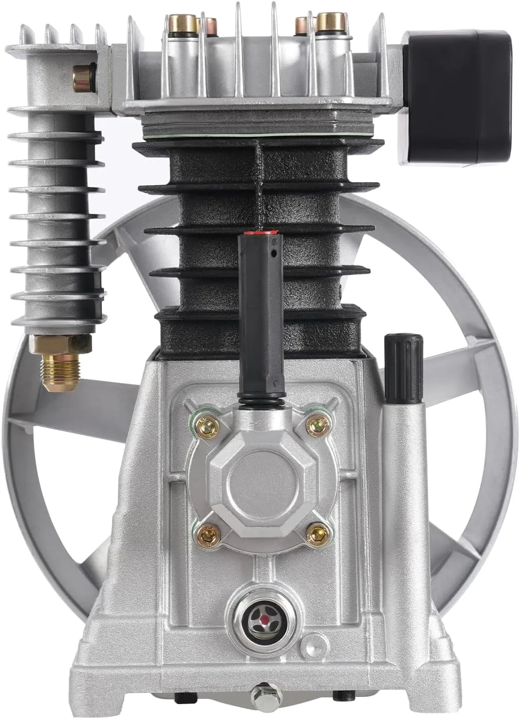 3HP Air Compressor Pump Head, 250L/66Gal/min Twin Cylinder Air Compressor Pump Head, 2.2kw Cast Iron Air Compressor Piston Pump Replacement