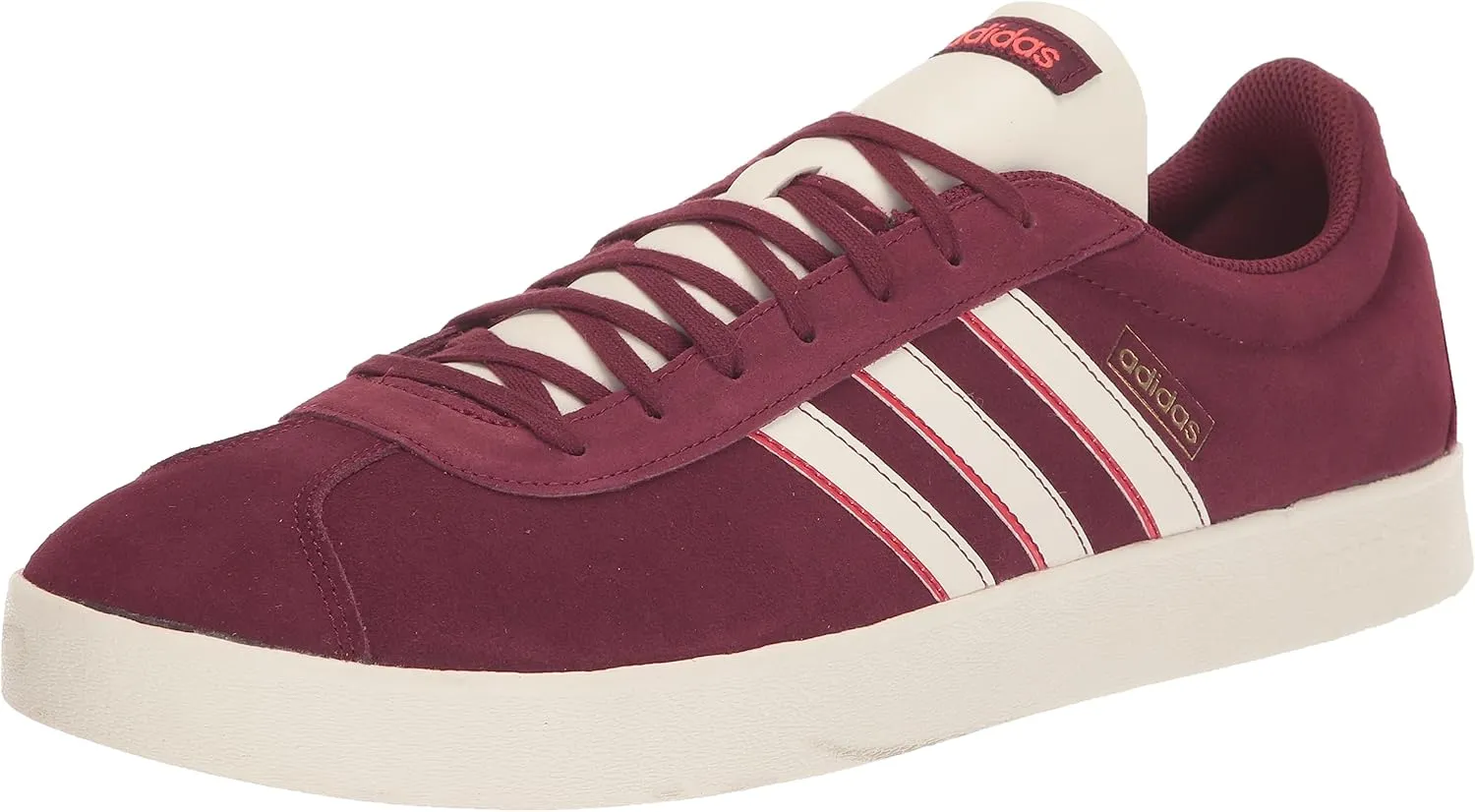 adidas Men's VL Court Lifestyle Skateboarding Suede Skate Shoe, Shadow Red/Off White/Bright Red, 5