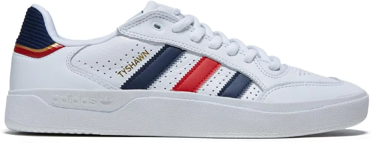 Adidas Tyshawn Low Shoes - White/Better Scarlet/Gold Metallic - 9.5