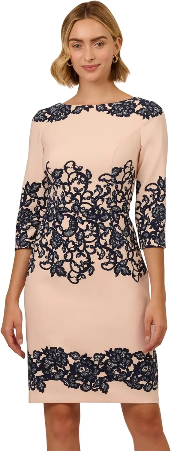 Adrianna Papell Women's Scroll Lace Short Dress