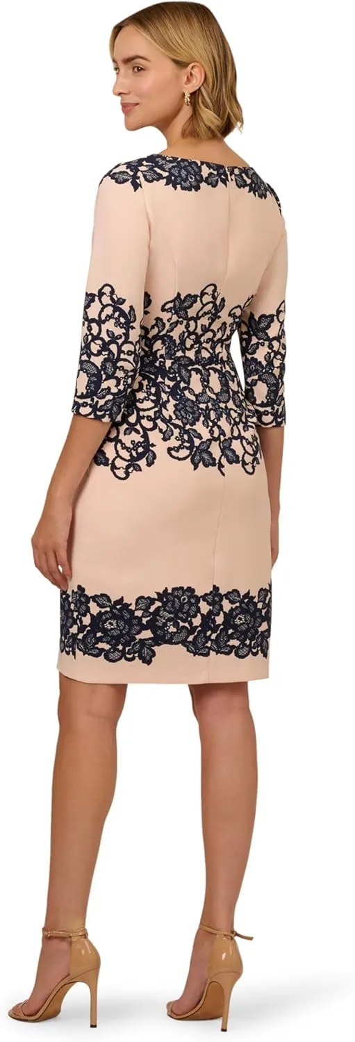 Adrianna Papell Women's Scroll Lace Short Dress