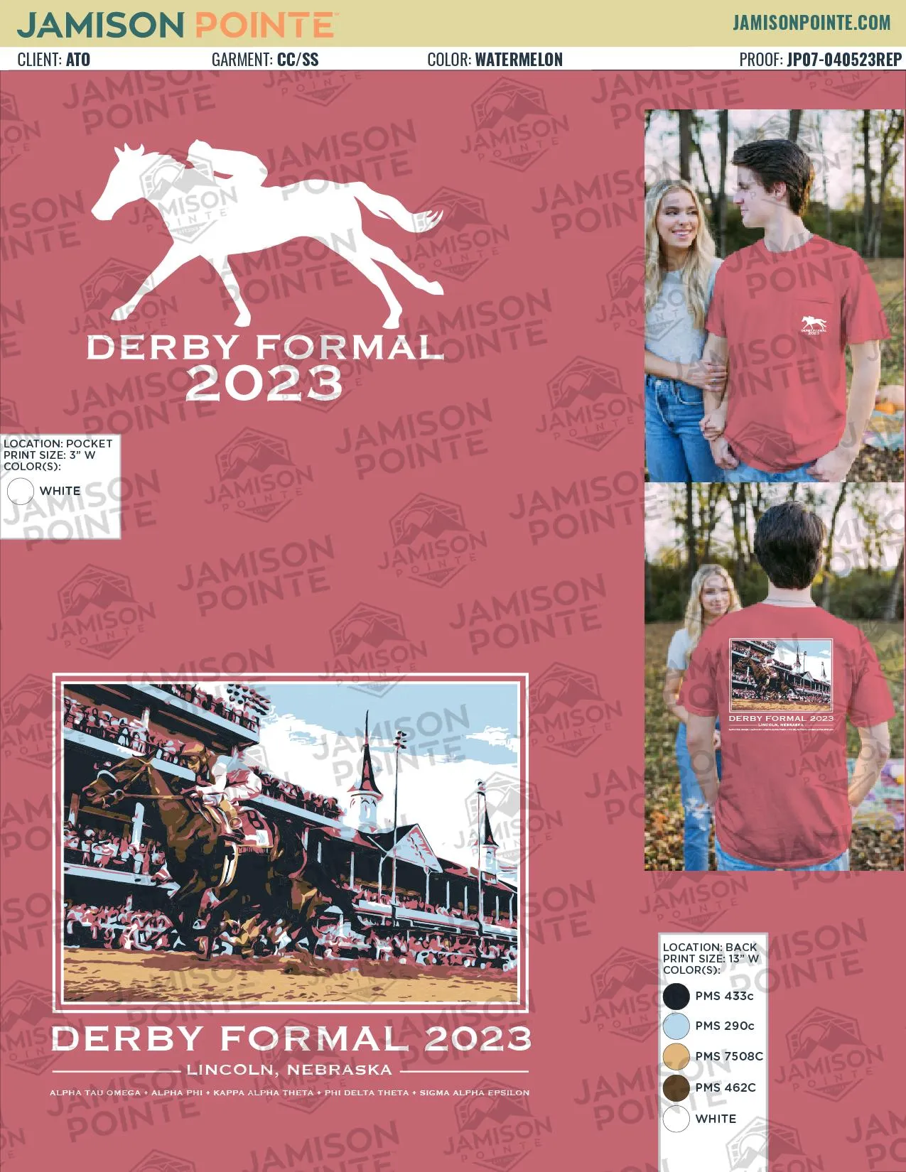 Alpha Tau Omega University of Nebraska Derby Formal T-Shirt