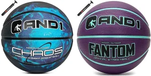 AND1 Chaos Basketball: Official Regulation Size7 Rubber Basketball - Deep Channel Construction Streetball & Fantom Rubber Basketball: Official Regulation Size 7 - Deep Channel Construction Streetball