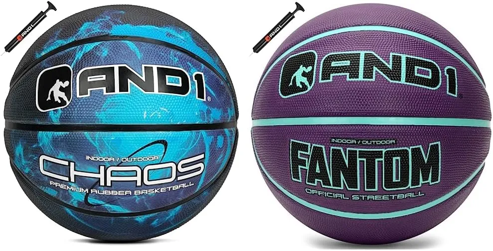 AND1 Chaos Basketball: Official Regulation Size7 Rubber Basketball - Deep Channel Construction Streetball & Fantom Rubber Basketball: Official Regulation Size 7 - Deep Channel Construction Streetball