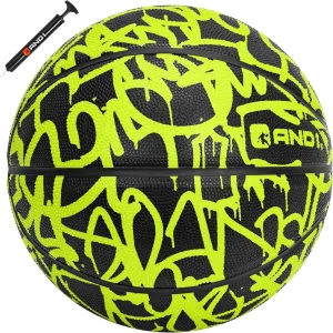 AND1 Fantom Graffiti Rubber Basketball - Streetball for Indoor and Outdoor Use, Deep Channel Construction and Durability