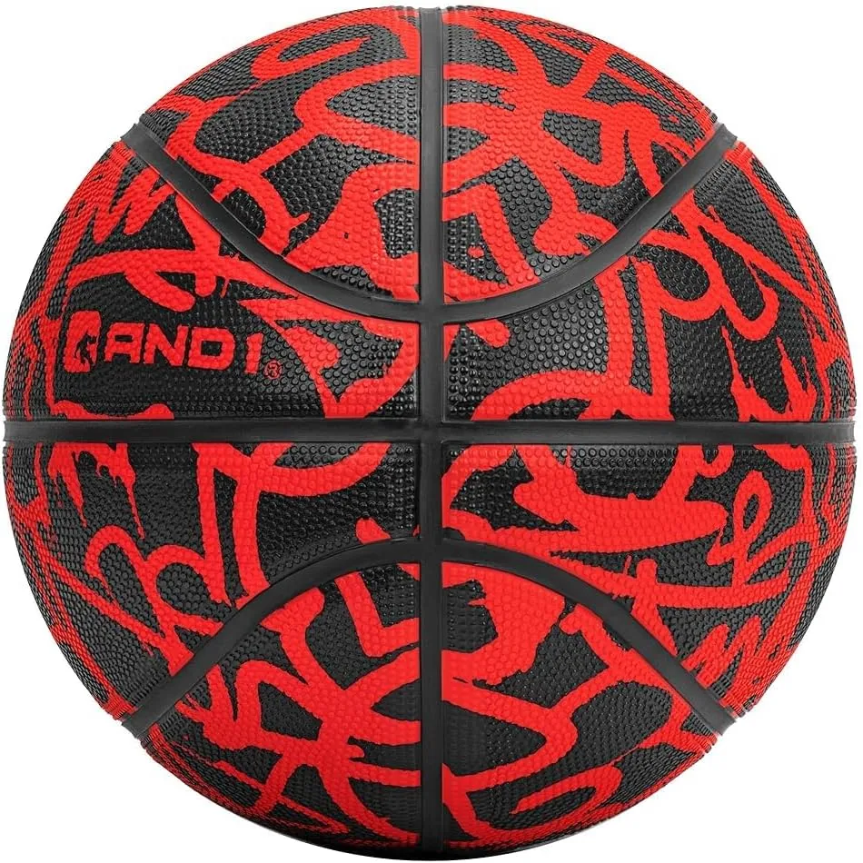 AND1 Fantom Graffiti Rubber Basketball - Streetball for Indoor and Outdoor Use, Deep Channel Construction and Durability