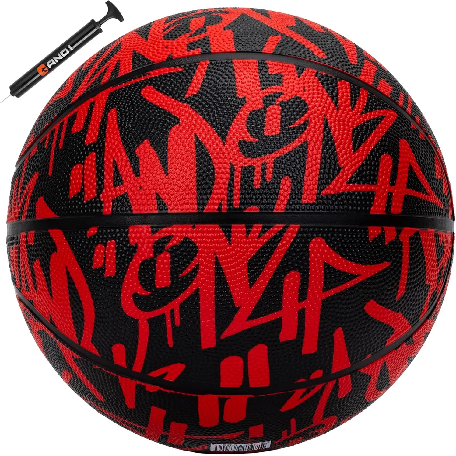 AND1 Fantom Graffiti Rubber Basketball - Streetball for Indoor and Outdoor Use, Deep Channel Construction and Durability
