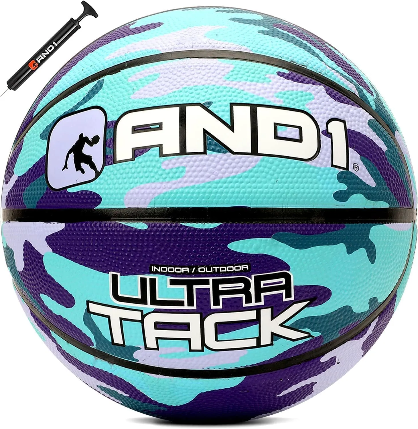 AND1 Ultra Grip Basketball: Official Regulation Size 7 (29.5 inches) Rubber- Deep Channel Construction Streetball, Made for Indoor Outdoor Basketball Games