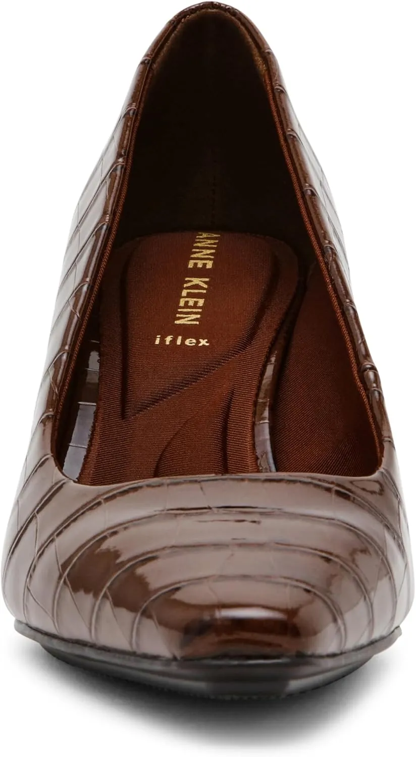 Anne Klein Womens Ruthie Textured Patent Pumps