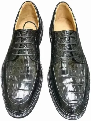 Authentic Crocodile Skin Light Weight Men's Pointed Toe Derby Shoes Genuine Alligator Leather Male Business Lace-up Dress Shoes
