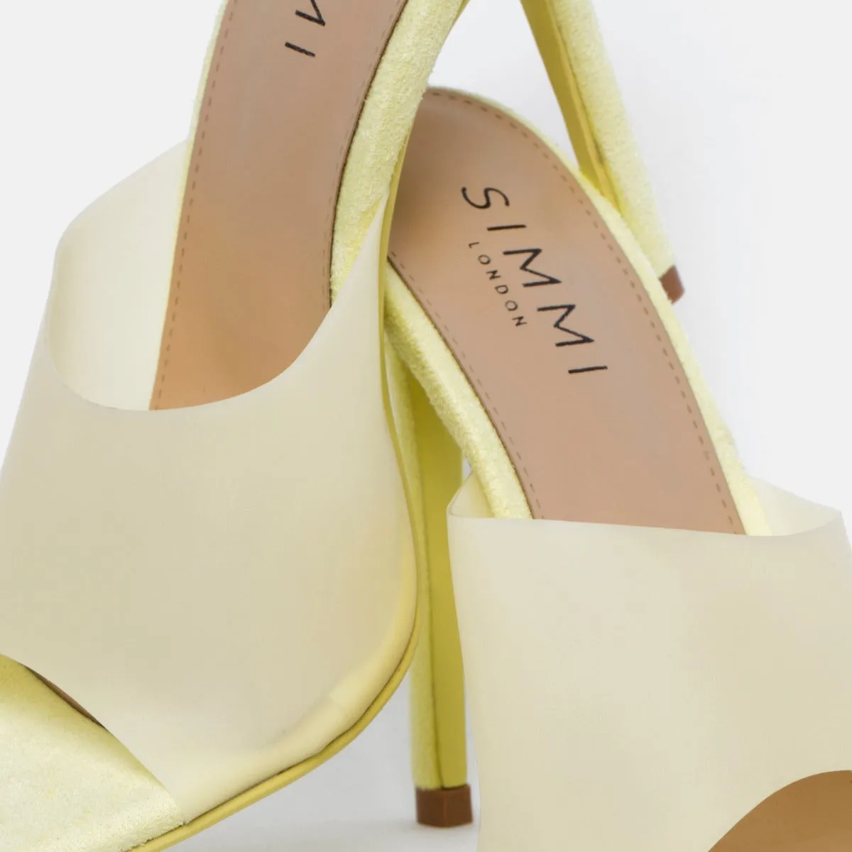 Ayla Lemon Frost Stiletto Mules