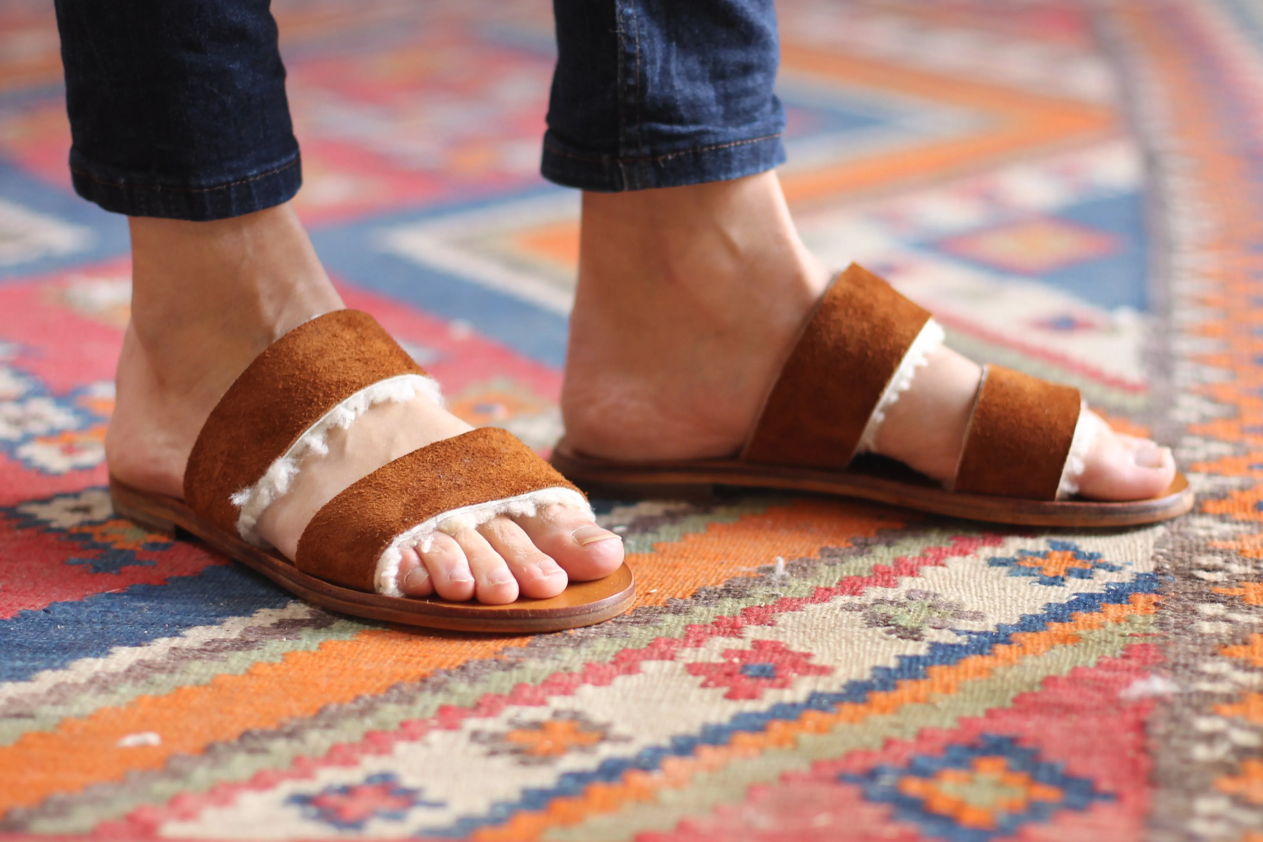 Berger - Camel Sole - Two-Strap Sandals