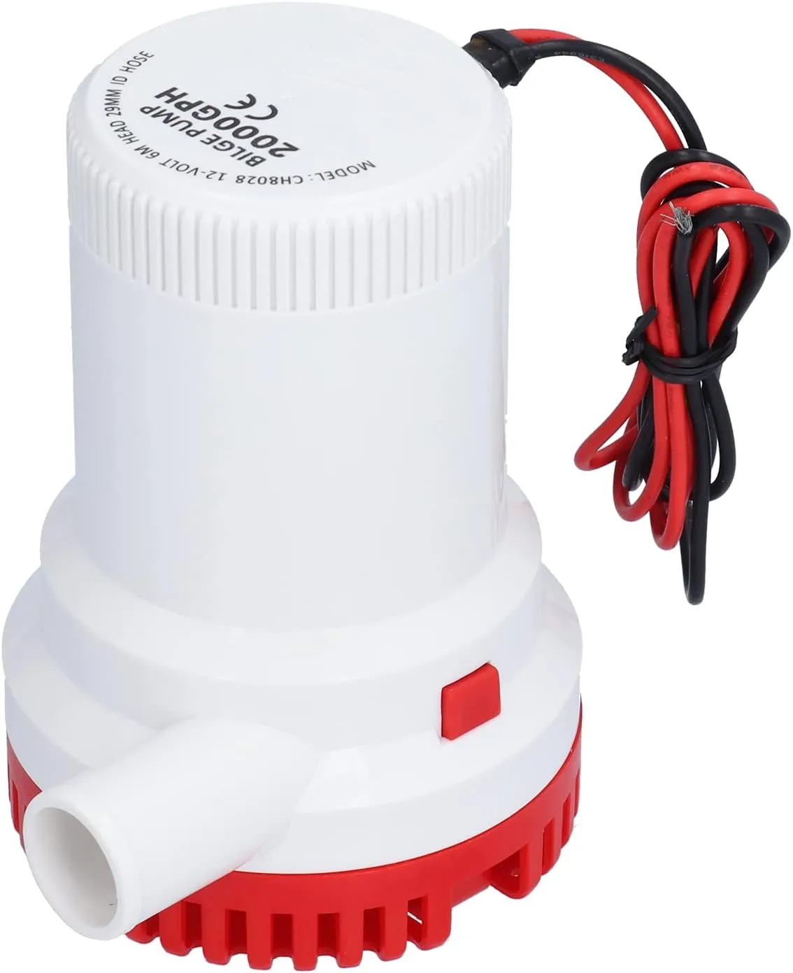 Boat Bilge Water Pump, Multifunctional Low Noise Submersible Bilge Pump, 2000GPH ABS Material, Easy to Clean Filter for Boat, Ponds, Sewage Treatment, Irrigation (DC12V 2000GPH)