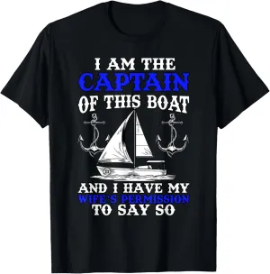 Boat Captain Boater Husband Sailing Sailor Seafarer T-Shirt