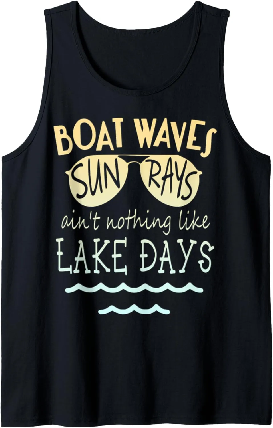 Boat waves sun rays lake days Tank Top