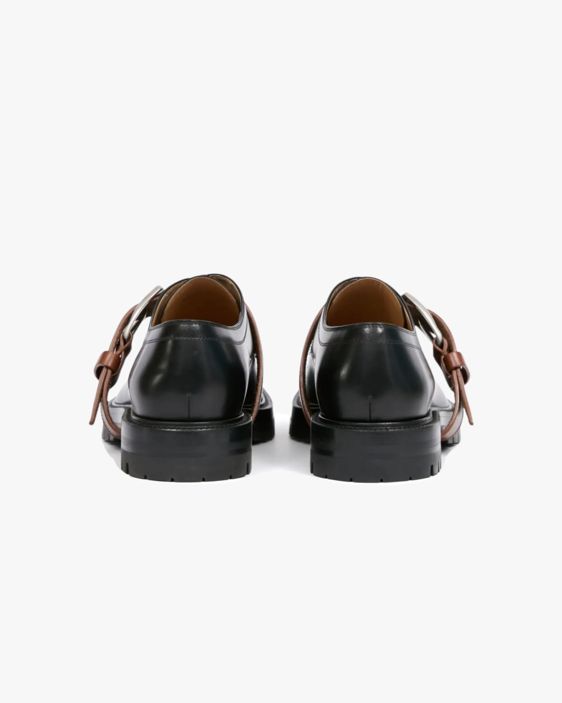 Bold Derby Shoes with Leather Strap Accent