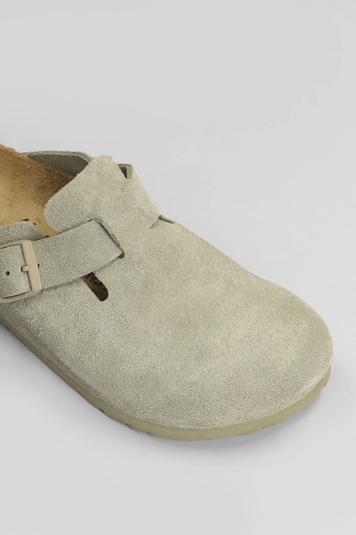 Boston Slipper-Mule in khaki suede