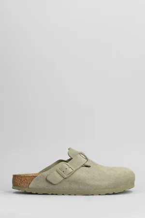 Boston Slipper-Mule in khaki suede