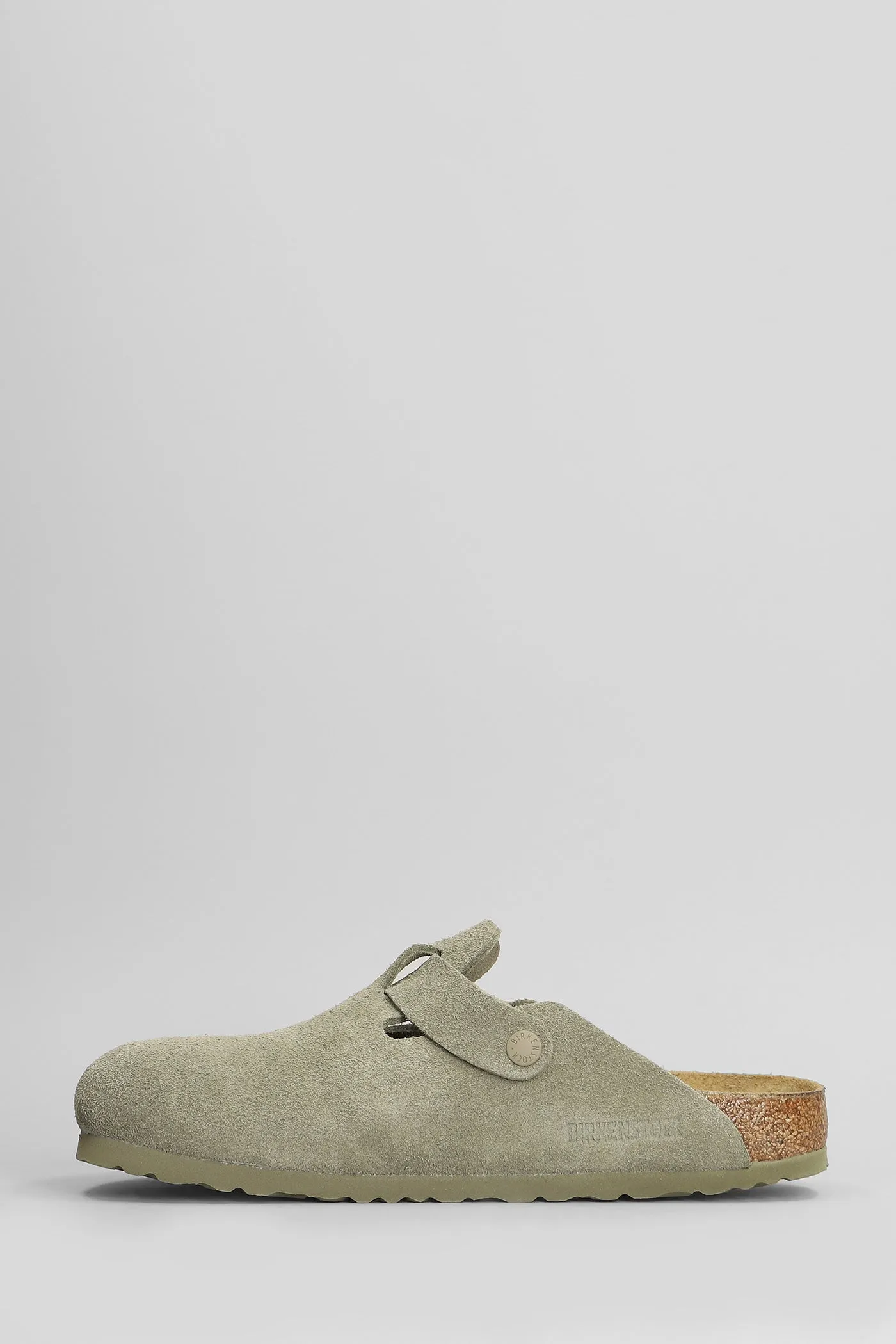 Boston Slipper-Mule in khaki suede