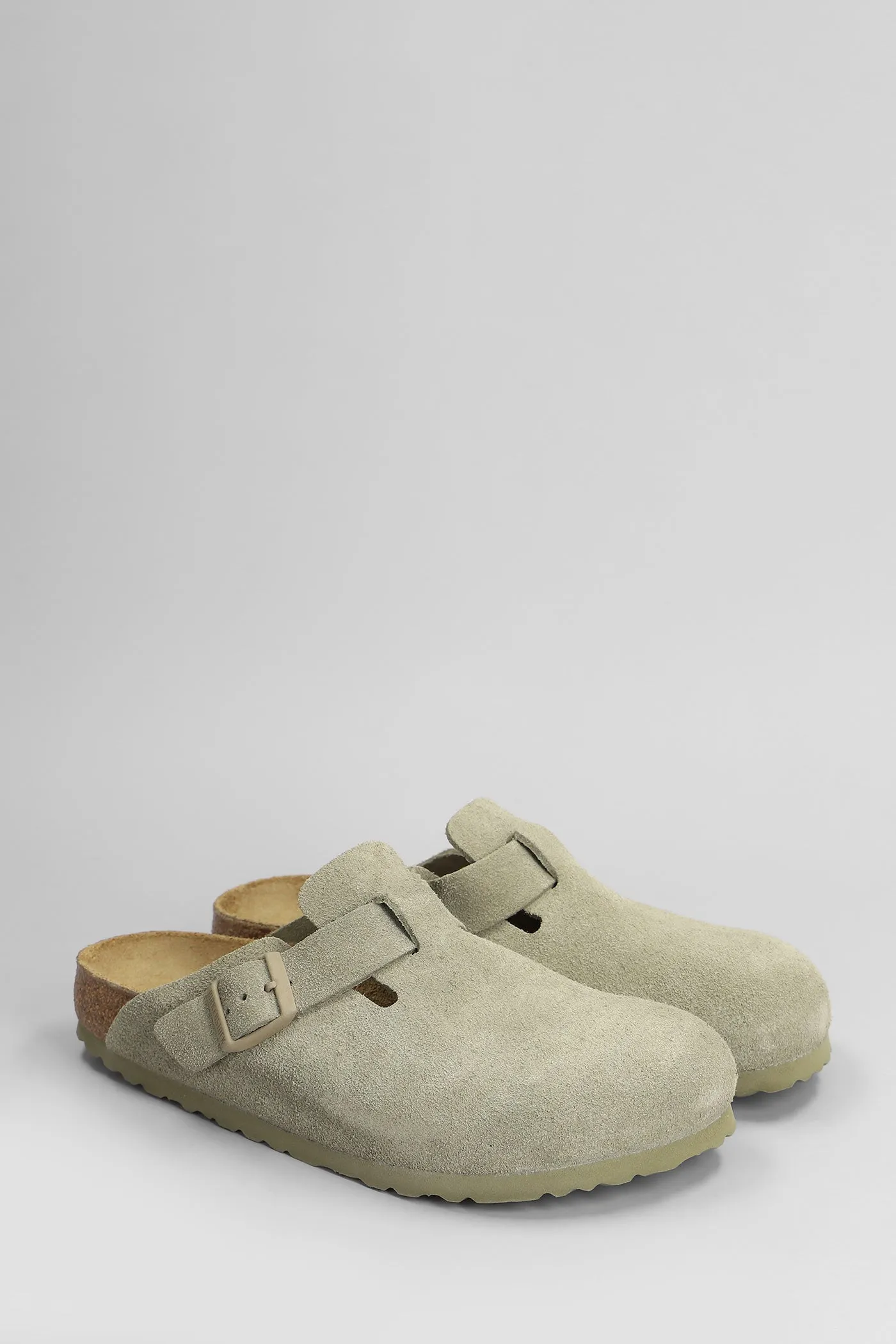Boston Slipper-Mule in khaki suede