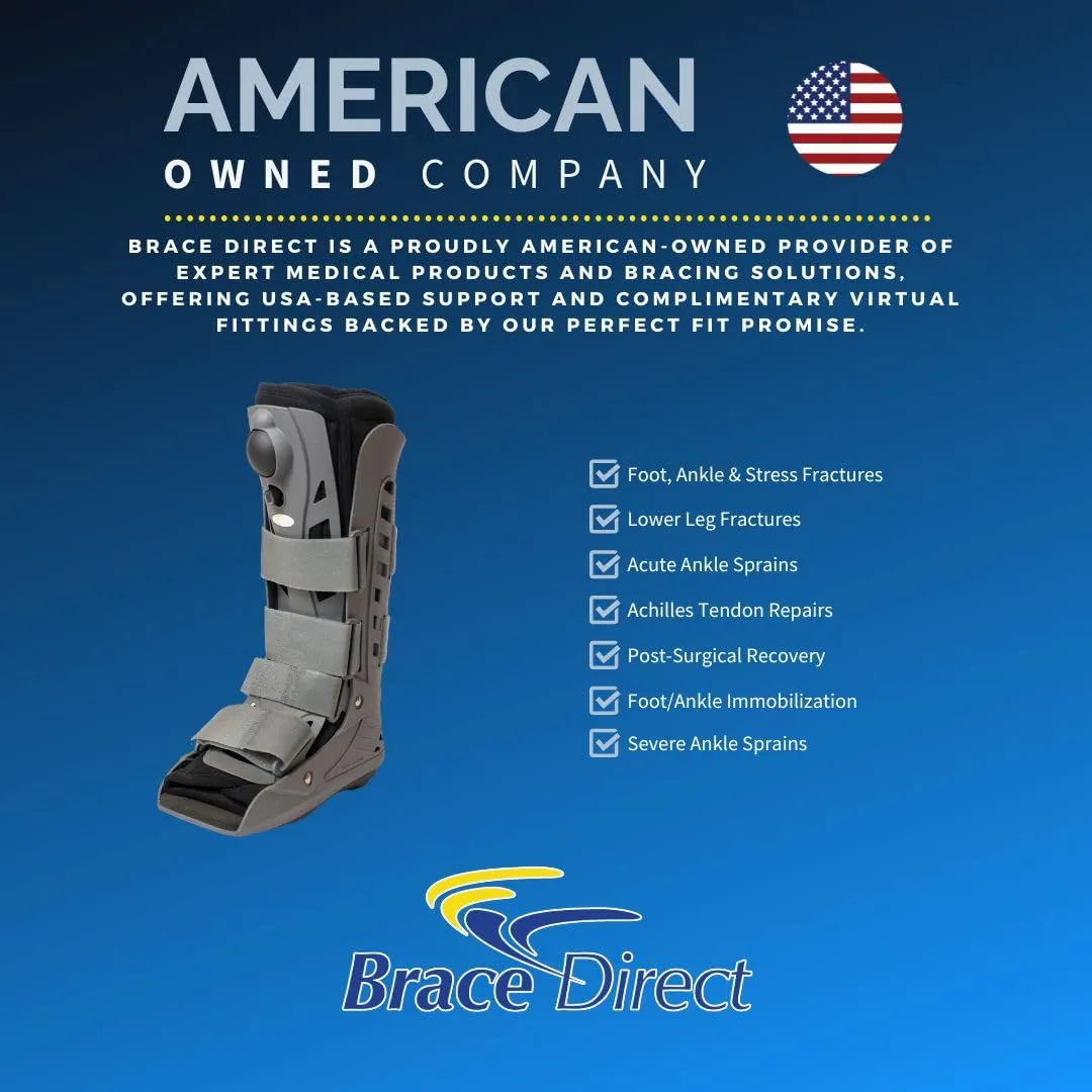 Brace Direct Tall Air CAM Walker Boot – Orthopedic Full-Shell Walking Boot with Air Pump for Foot & Ankle Fractures, Sprains & Achilles Recovery PDAC L4360/L4361 – Large (US Shoe Men 10.5-12 /