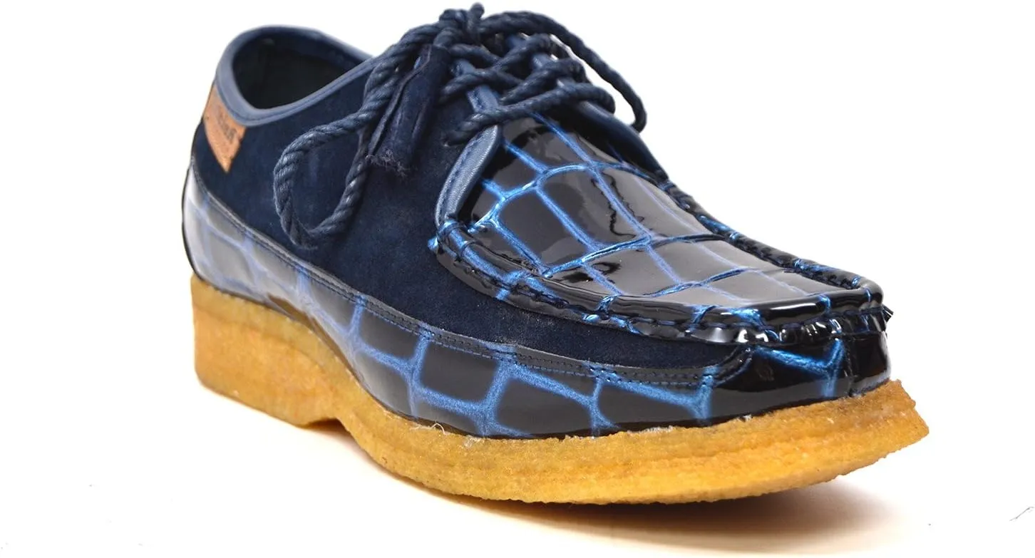 British Collection - Crown Croc Suede and Croc Lace Up Men Shoes