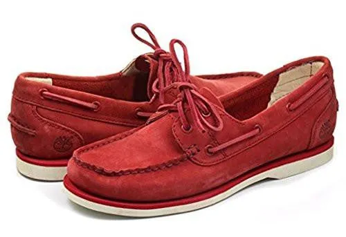 Ca14Dv Classic Unlined Boat Shoe Color: Pompeian Red Soning Monochromatic Size: 75W Us