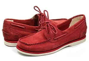 Ca14Dv Classic Unlined Boat Shoe Color: Pompeian Red Soning Monochromatic Size: 75W Us