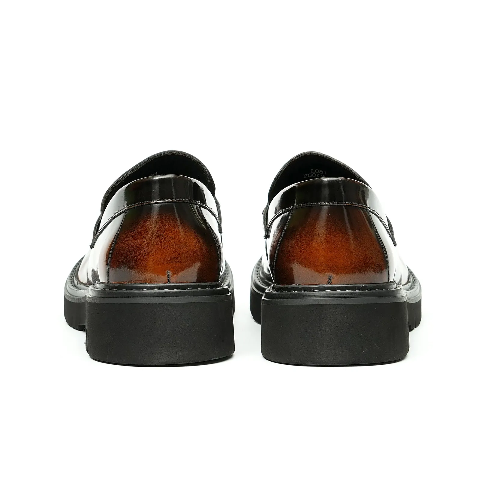 Calfskin Loafers Shoes with Horsebit Glossy Square Toe