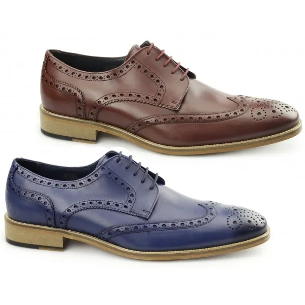 Carvelos SEVILLE Mens Leather Derby Brogues Bordo