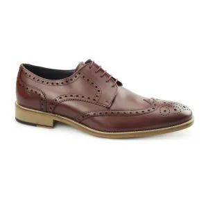Carvelos SEVILLE Mens Leather Derby Brogues Bordo
