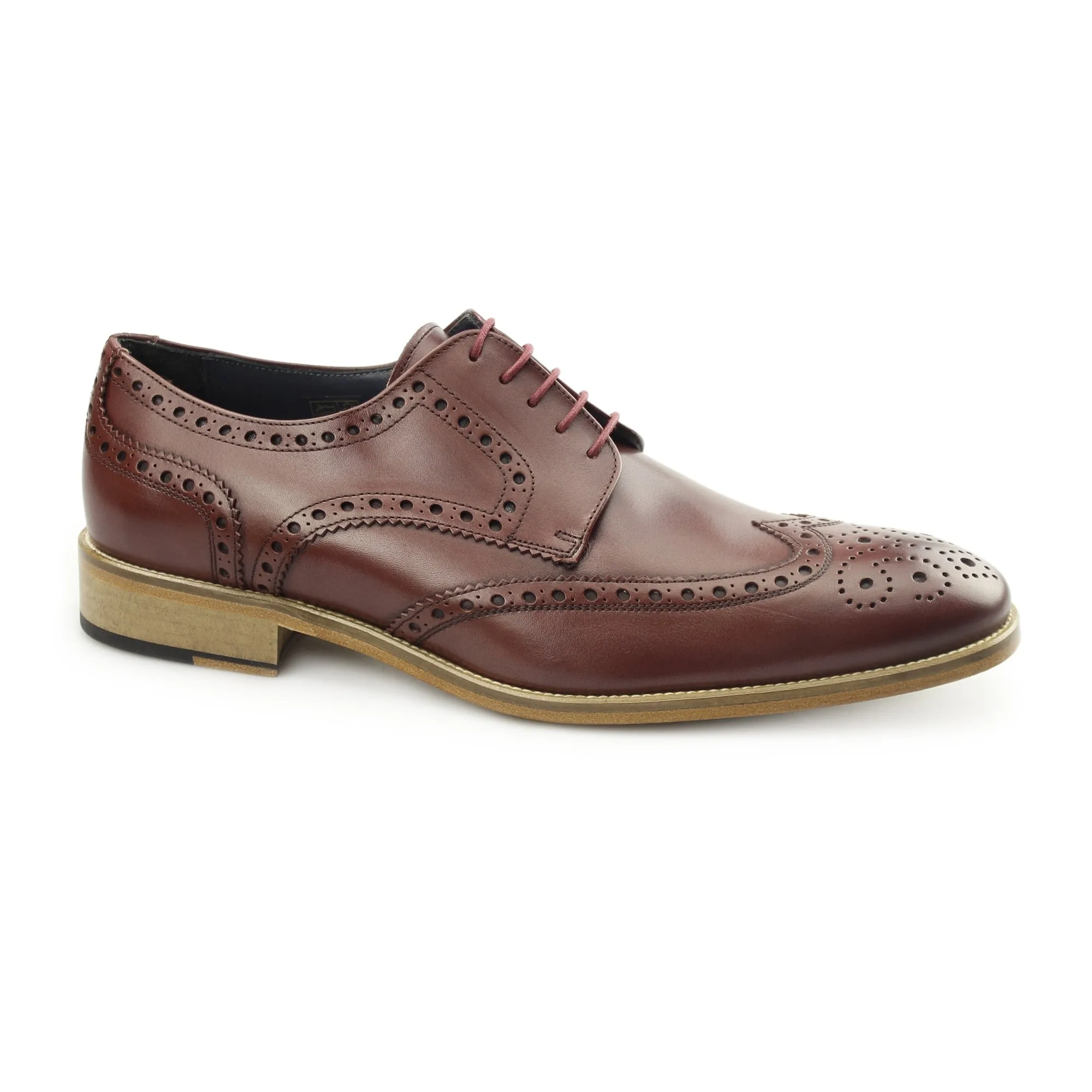 Carvelos SEVILLE Mens Leather Derby Brogues Bordo