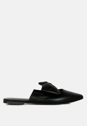 Casual Flats Mules With Bow Accents