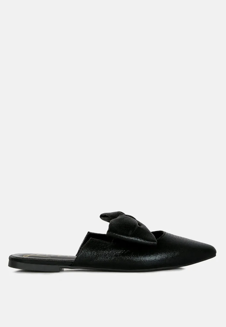 Casual Flats Mules With Bow Accents