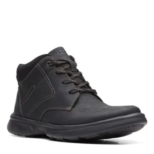 Clarks Men's Bradley Mid Oxford Boot, Black Tumbled Leather, 8.5
