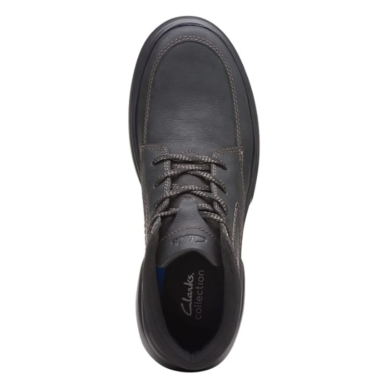 Clarks Men's Bradley Mid Oxford Boot, Black Tumbled Leather, 8.5
