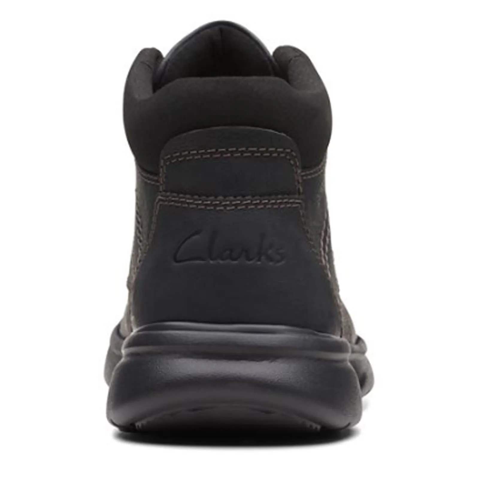 Clarks Men's Bradley Mid Oxford Boot, Black Tumbled Leather, 8.5