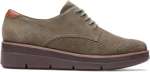 Clarks Shaylin Lace Suede Shoe, 7.5, Green