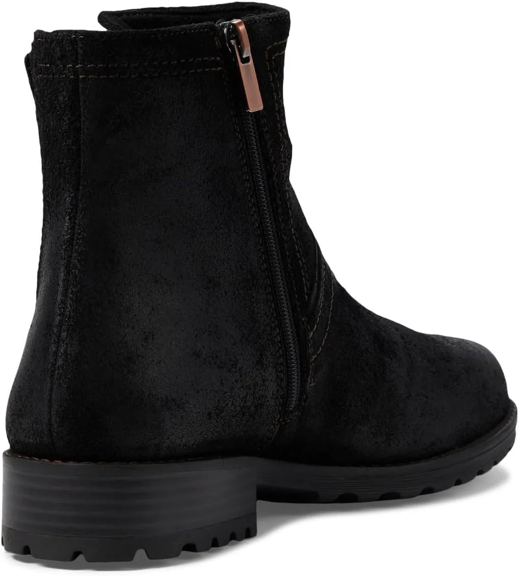 Clarks Womens Aspra Buckle Distressed Suede Ankle Boots