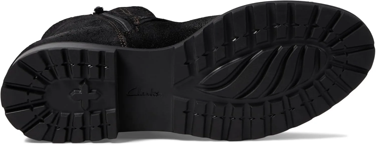 Clarks Womens Aspra Buckle Distressed Suede Ankle Boots