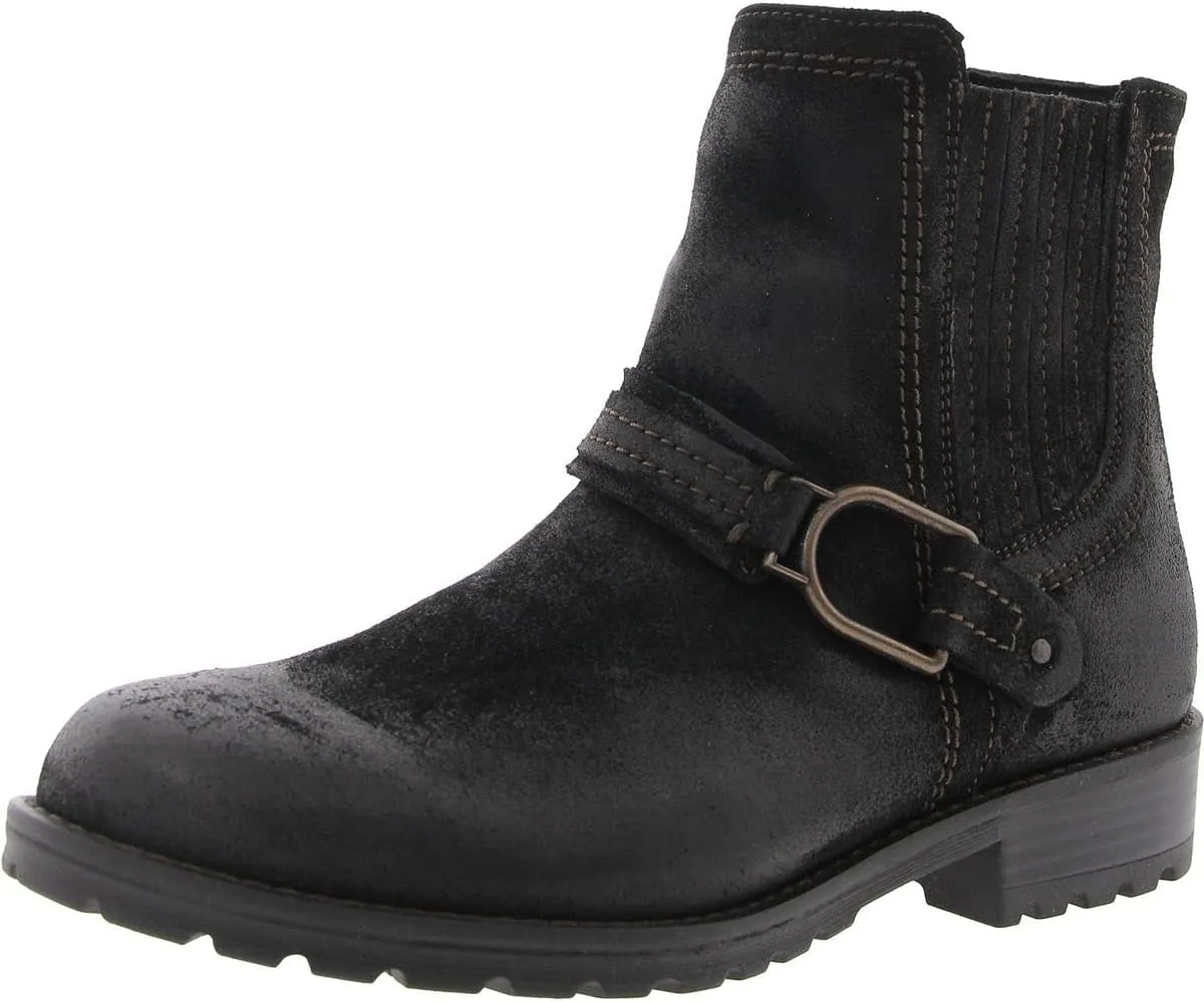 Clarks Womens Aspra Buckle Distressed Suede Ankle Boots