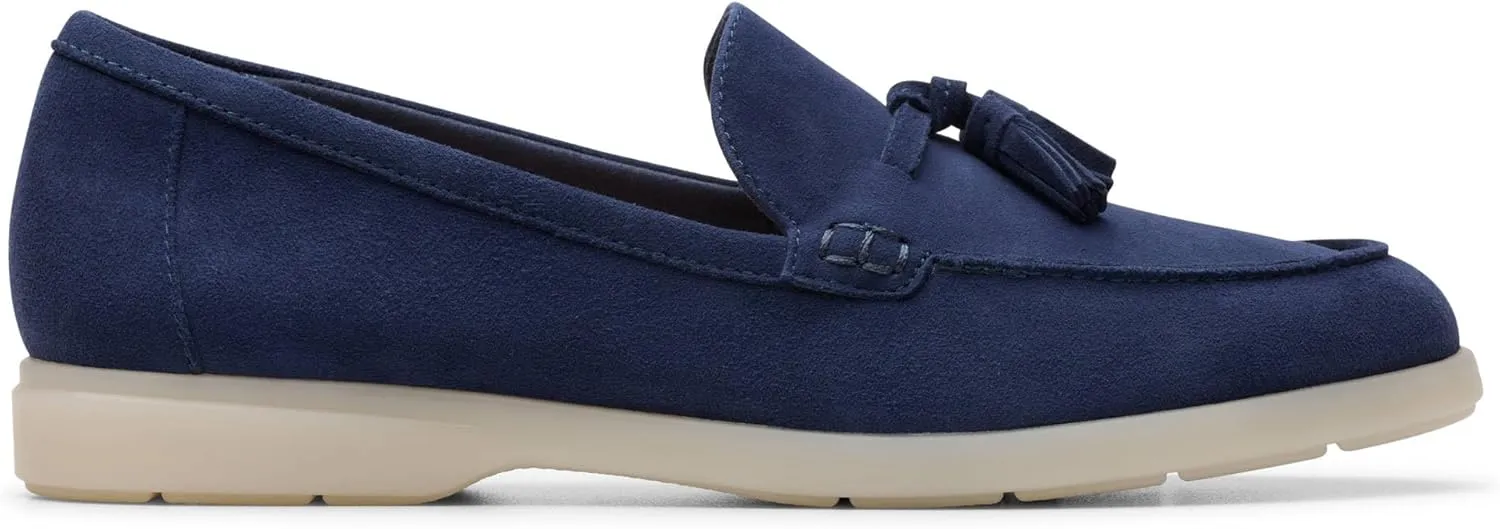 Clarks Women's Narini Edge Slippers, Navy Suede, 39.5 EU