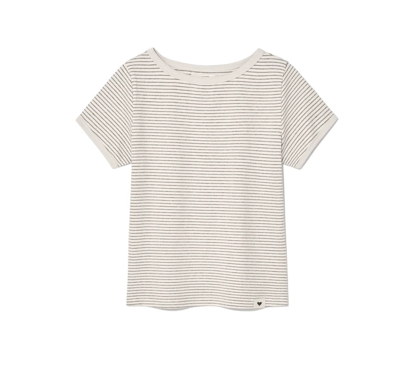 CLASSIC BOAT NECK BOXY TEE - Stripe Brown