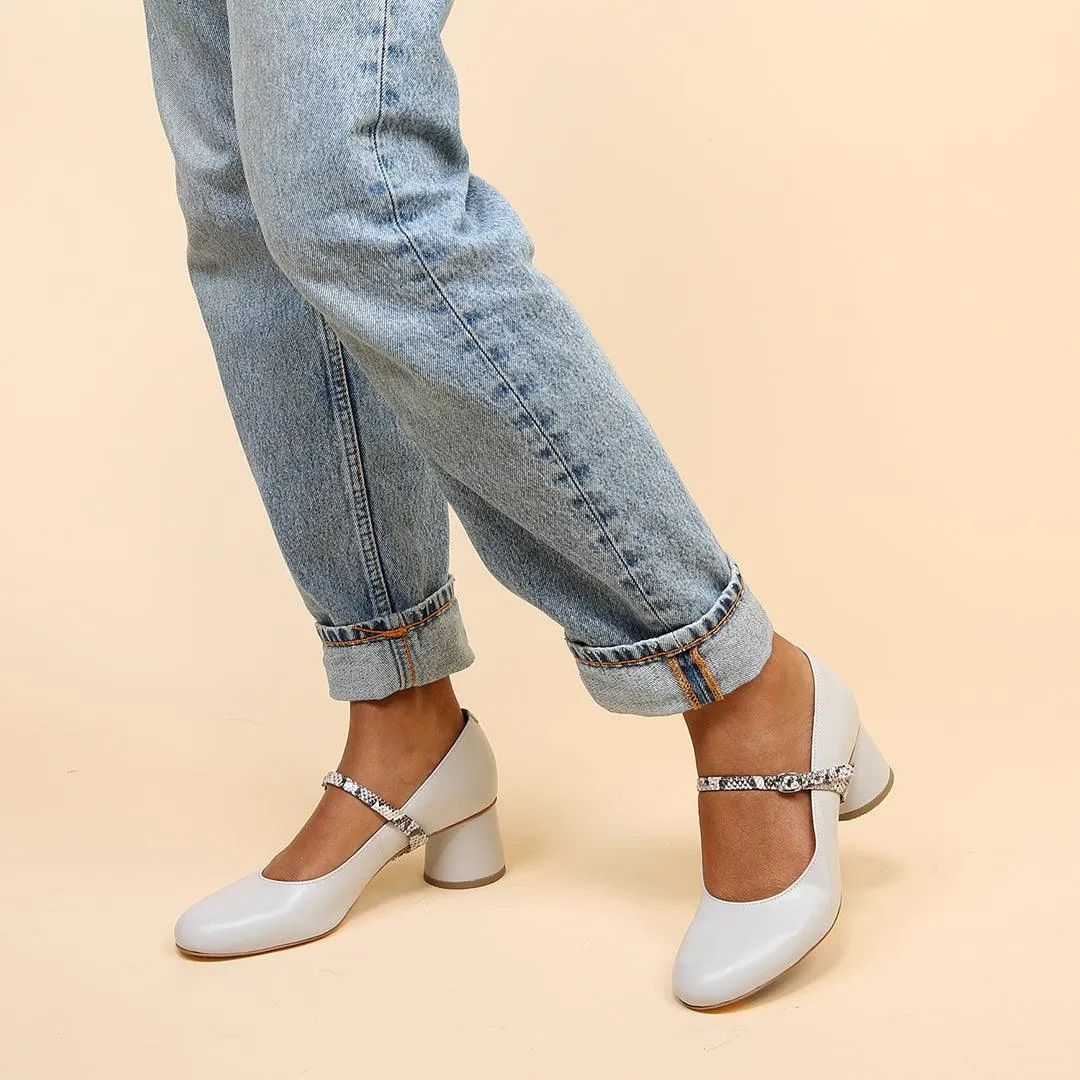 Cloud Grey Ballet Pump   Python Twiggy Strap