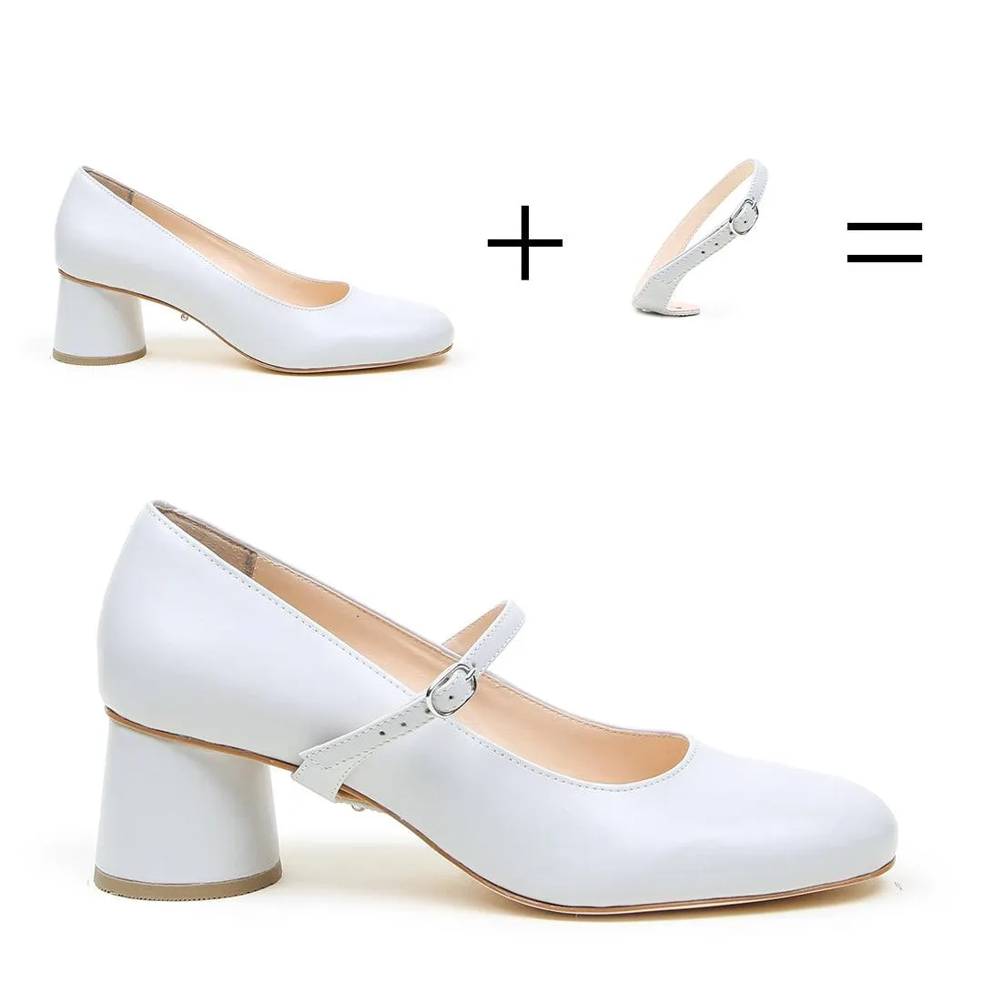 Cloud Grey Ballet Pump   Twiggy Strap