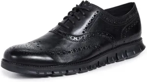 Cole Haan Men's Zerogrand Wing OX Leather Oxford, black closed hole/black, 10 Wide US