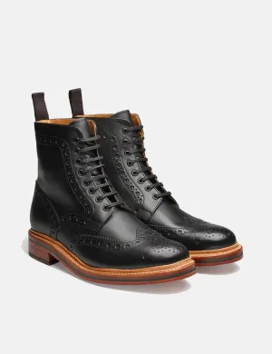 Connected Fred Calf Derby Grenson Huge savings - Brogue Boot Black
